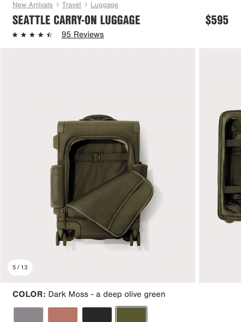 Dagne Dover Seattle Carry-On Luggage — Dark Moss Olive - Picture 5 of 7